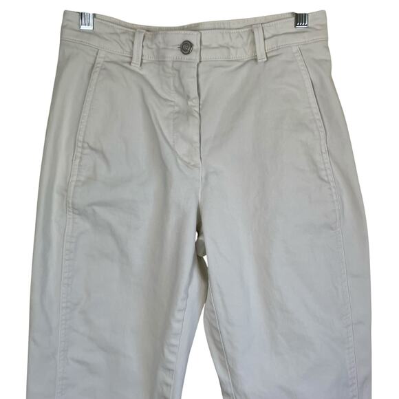 Banana Republic Sz 2 The Weekender Slim Barrel Leg Pants in Ecru Casual Trendy - Picture 4 of 16